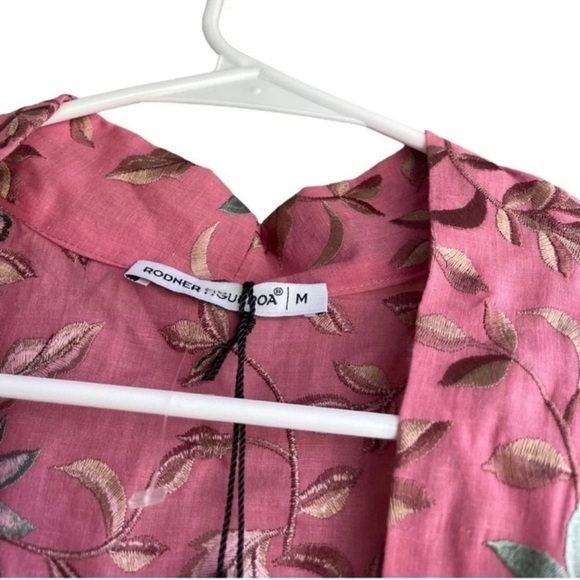 RODNER FIGUEROA Embroidery Floral MIDI Balloon Sleeves Kimono Dress Size M - Picture 5 of 11